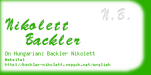 nikolett backler business card